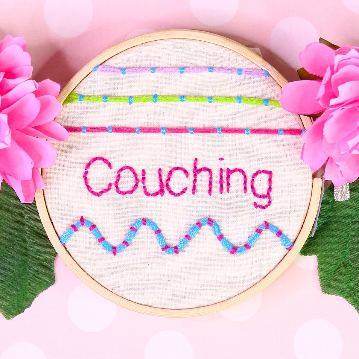 Couching Stitch Embroidery Step By Step Photos Treasurie