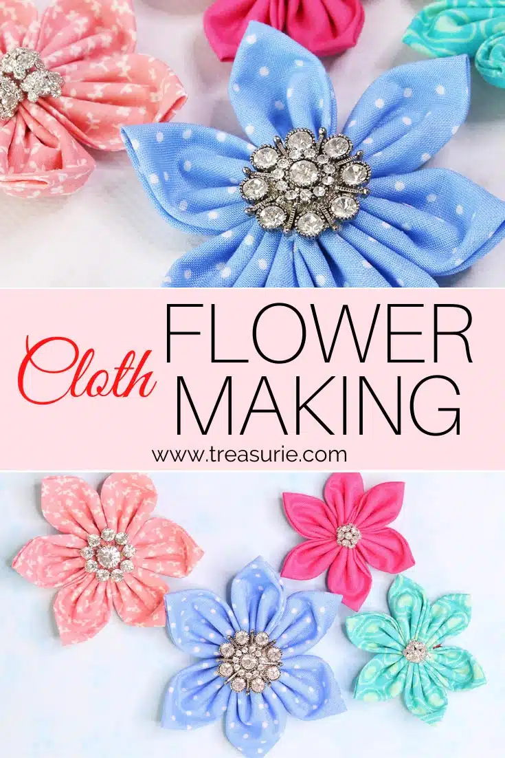 Cloth Flower Making, DIY Fabric Flowers under 5 Mins | TREASURIE