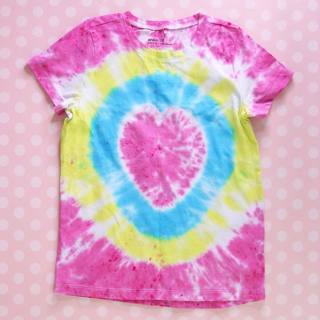 Tye Dye T Shirt Pink Scrunch Hand Dyed in the UK by Sunshine Clothing 