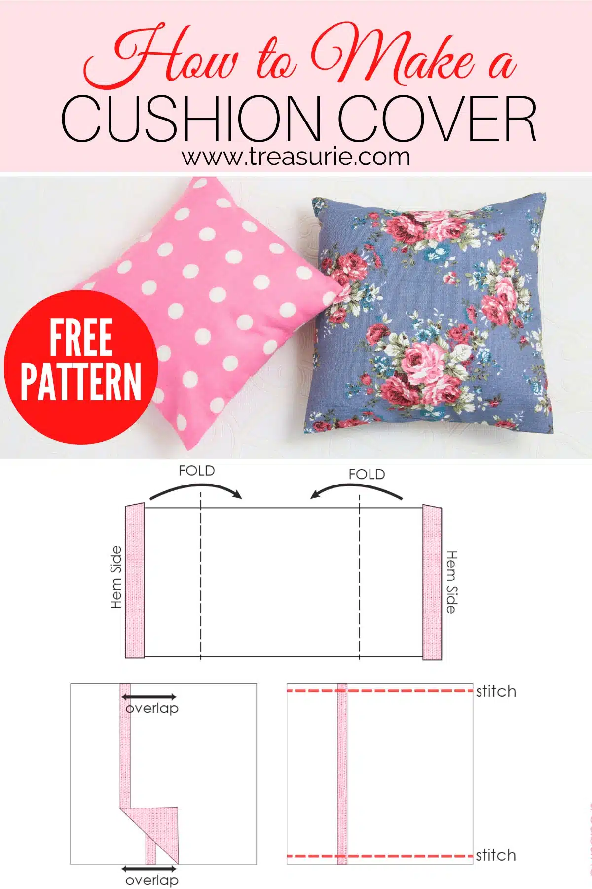 How to Make Cushion Covers, Envelope Style in 10 Mins | TREASURIE