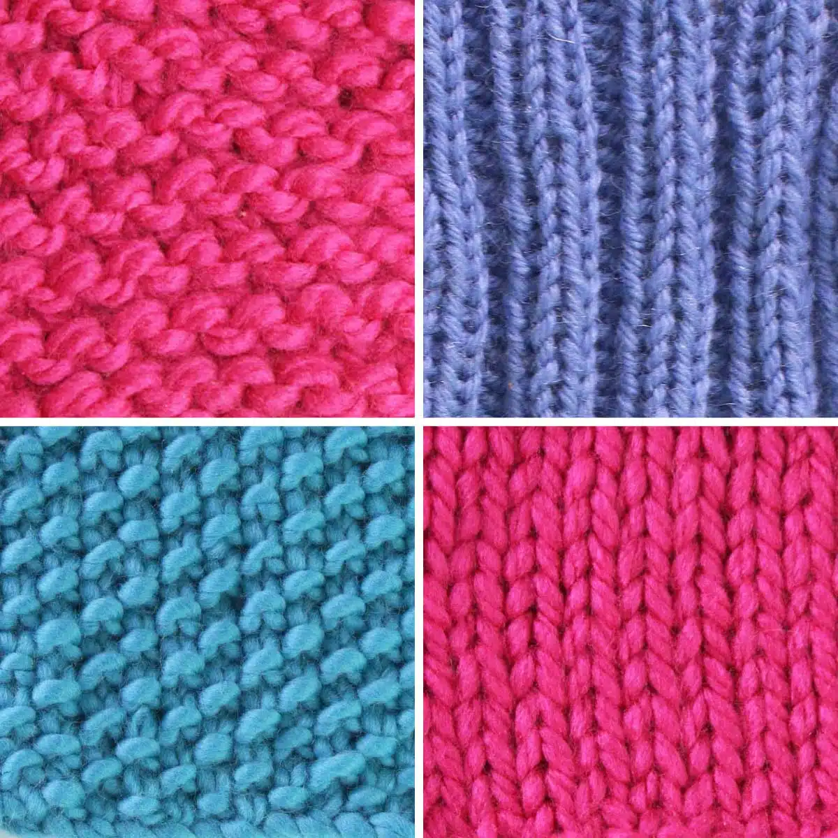 Knit types of stitches discount