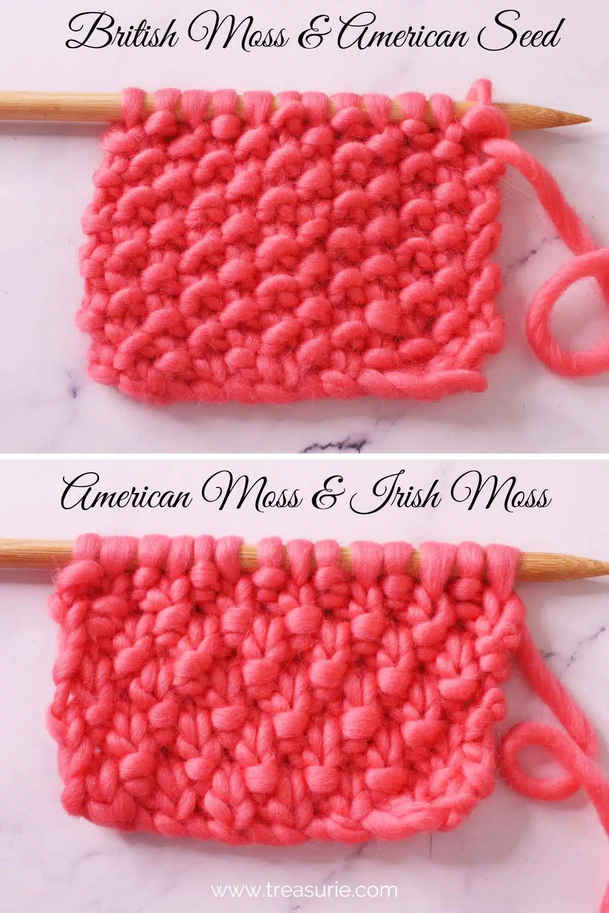 Moss Stitch Knitting {UK &US} Easy For Beginners | TREASURIE