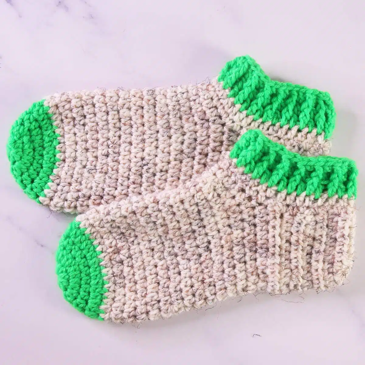 Slipper sock crochet pattern featured image